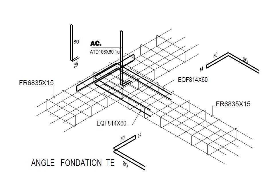 Plan de fondations d'une maison