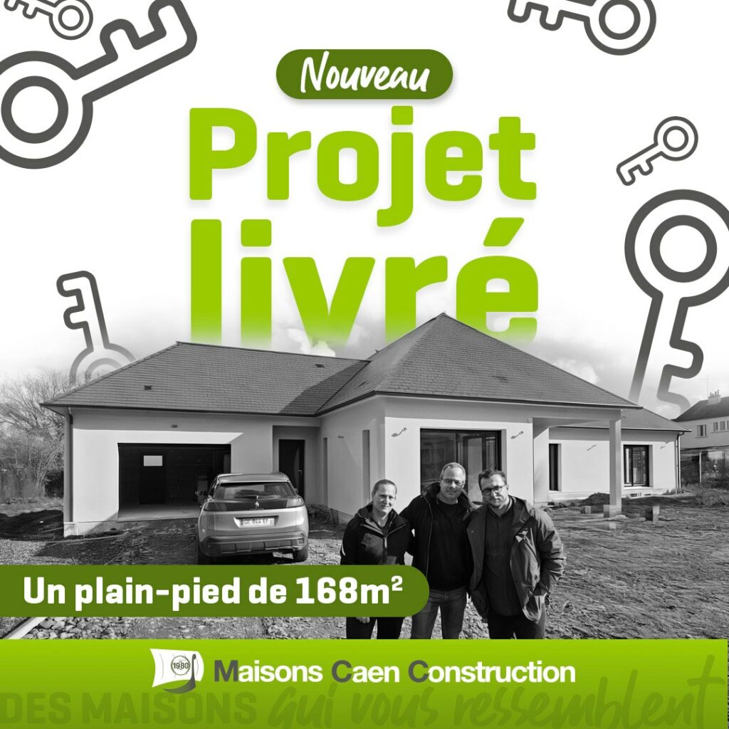 Maison neuve livrée de plain-pied de 168 m² réalisée par Maisons Caen Construction à Caen